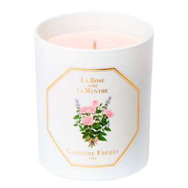 Carrière Frères - Bougie parfumée La Rose aime la Menthe